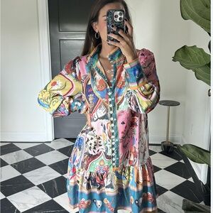 Multicolor Printed Women's Dress